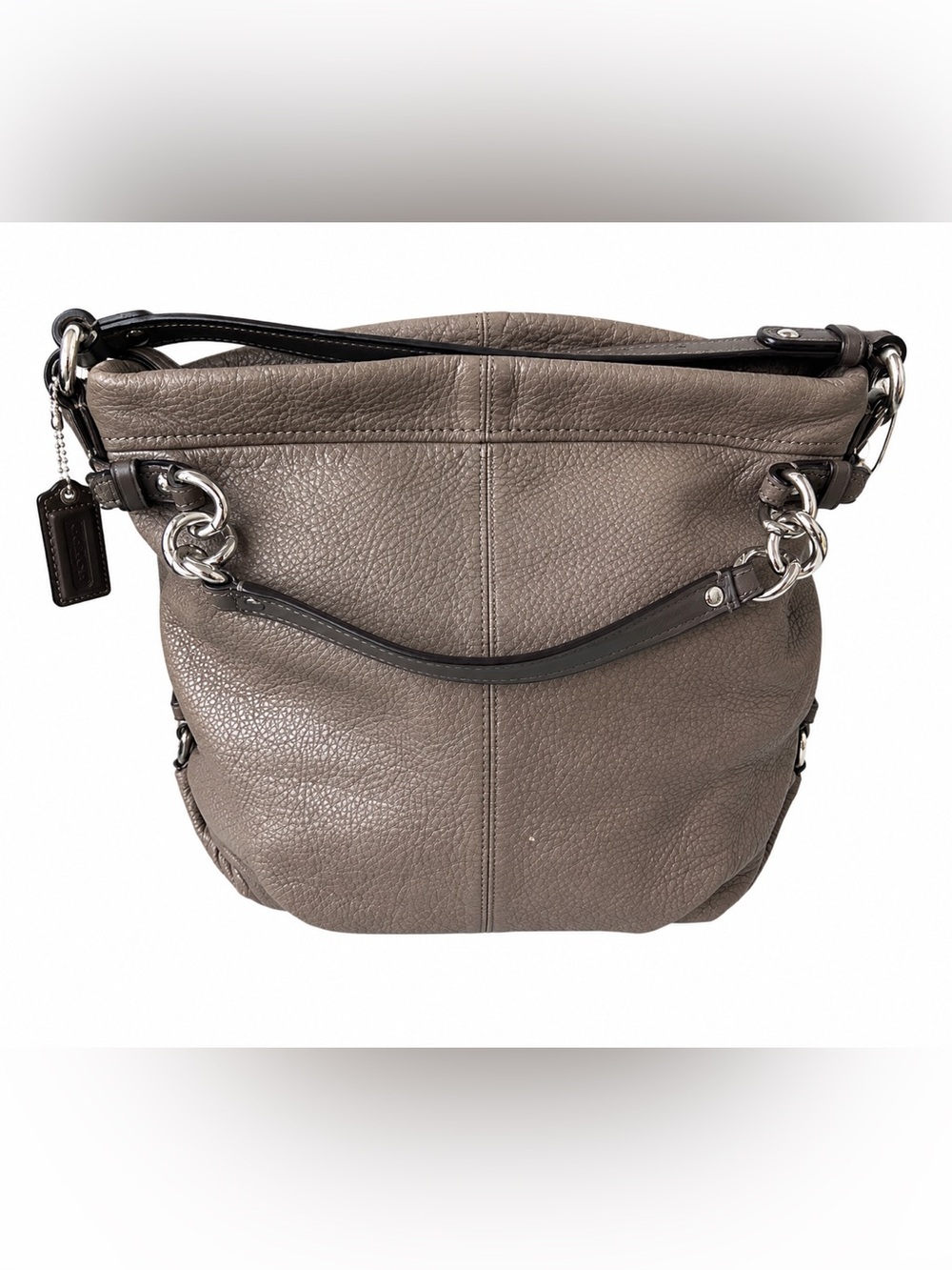 Coach Brooke 2009  Hobo Pebbled Leather Shoulder Bag in Taupe Gray - Picture 2 of 8